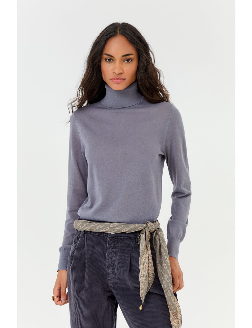 Blusa Tricot Transparência Gola Alta