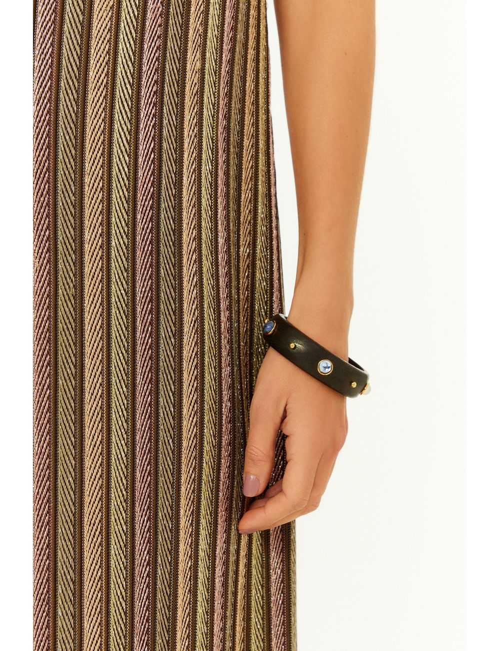 Pulseira Wood Pedras - Preto / U