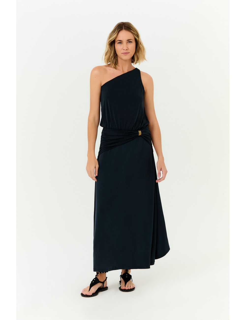 Vestido Midi Um Ombro Só