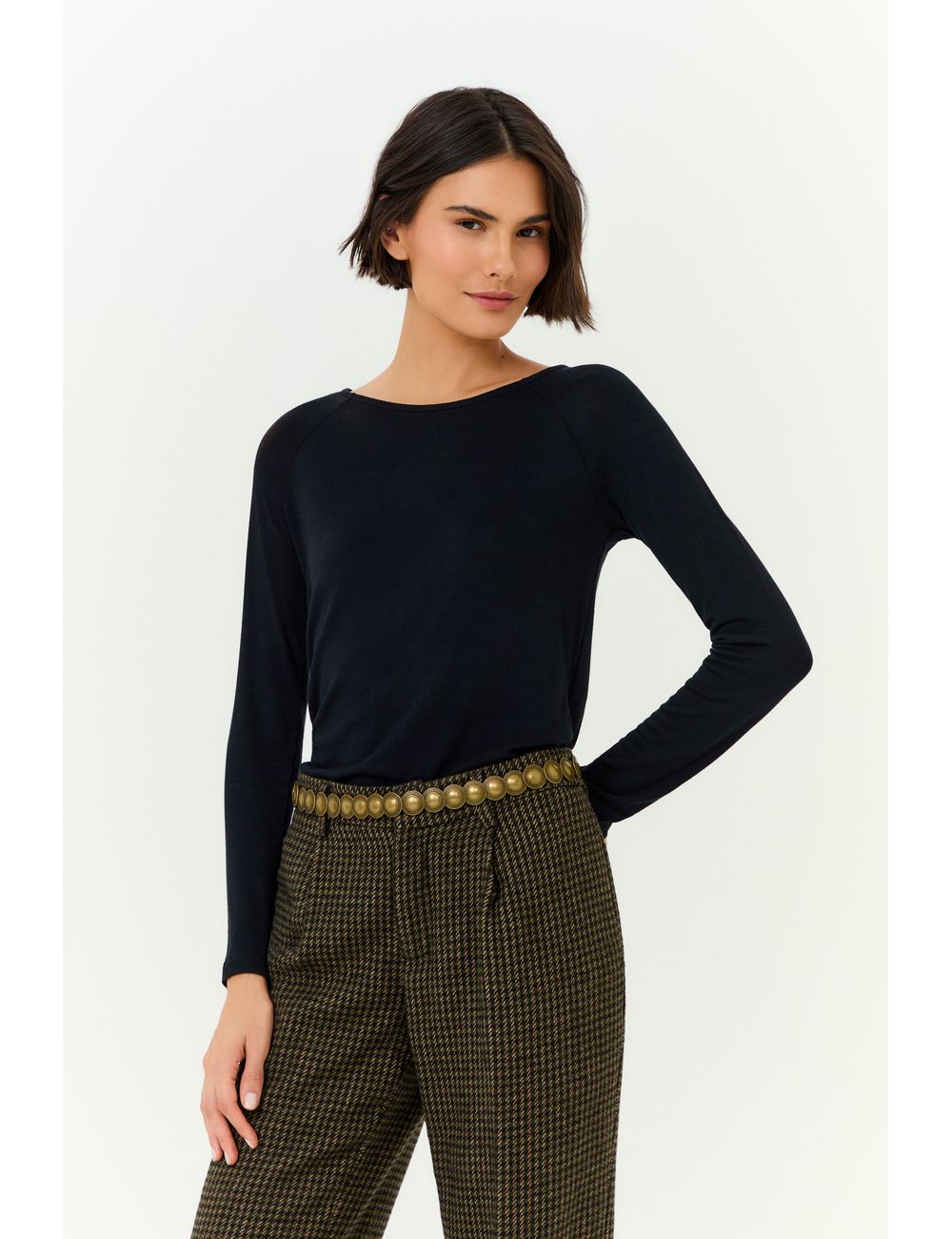 Blusa Manga Longa Gola