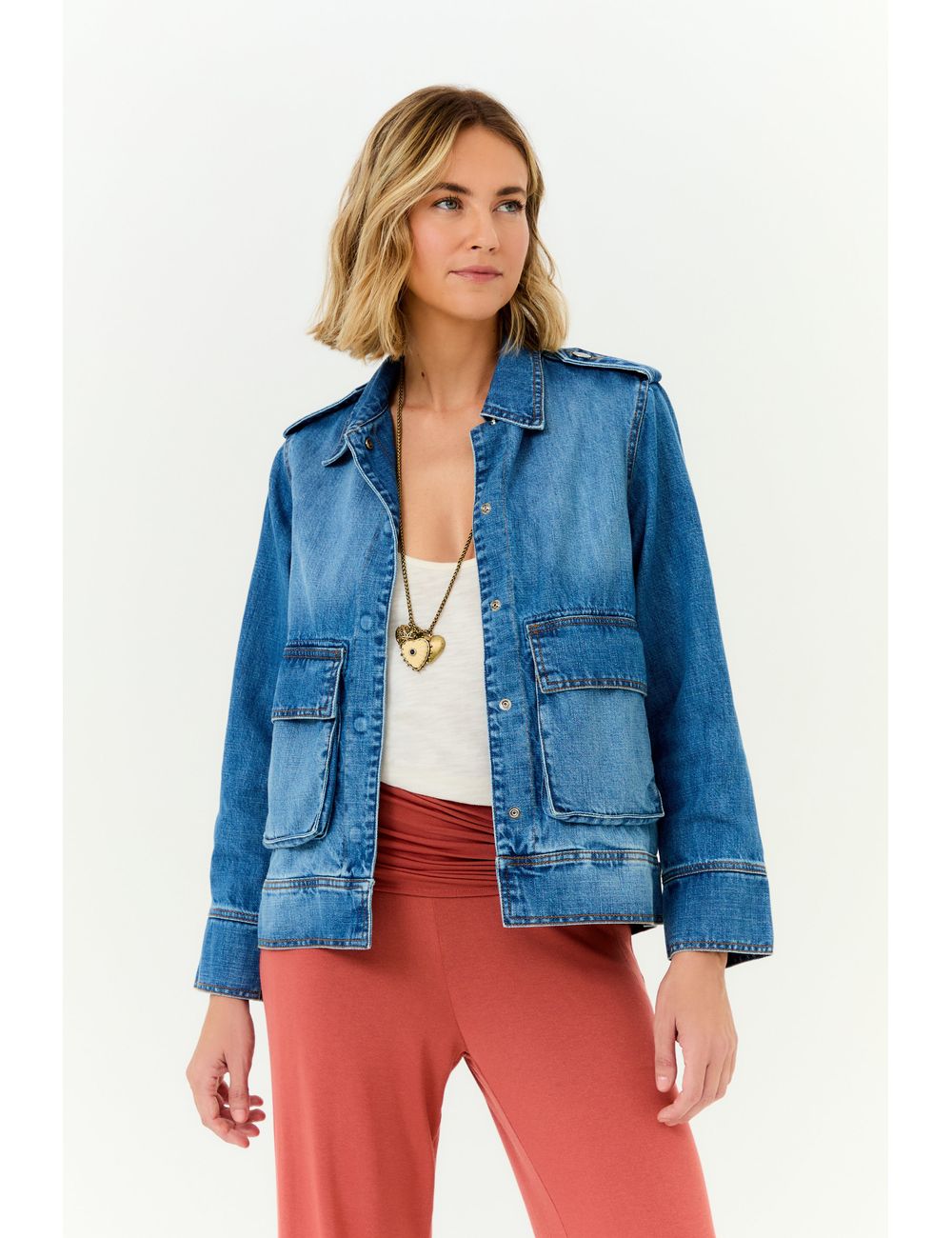 Jaqueta Jeans Aletas