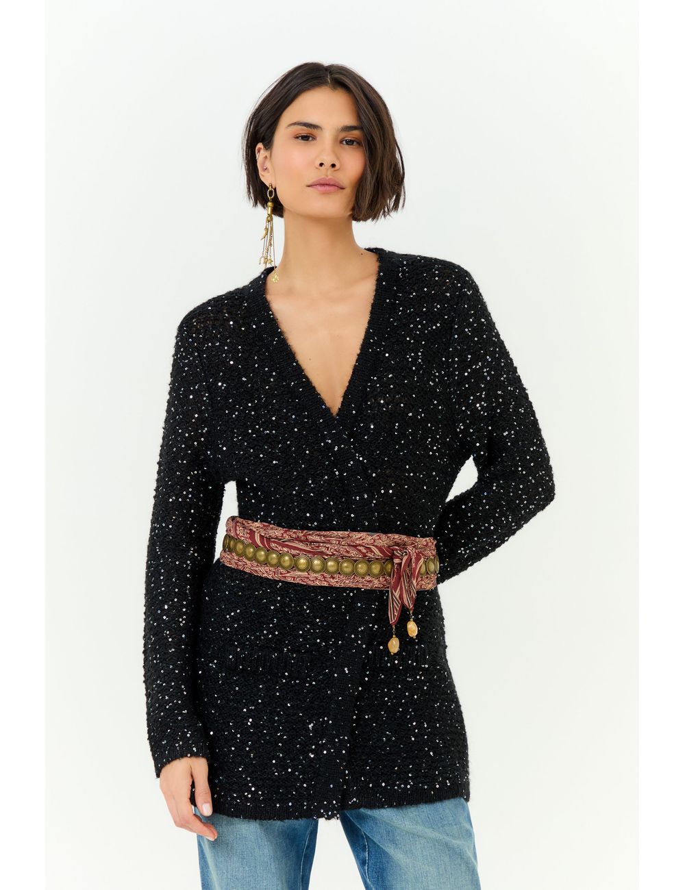 Cardigan Tricot Bolsos Mini Paete
