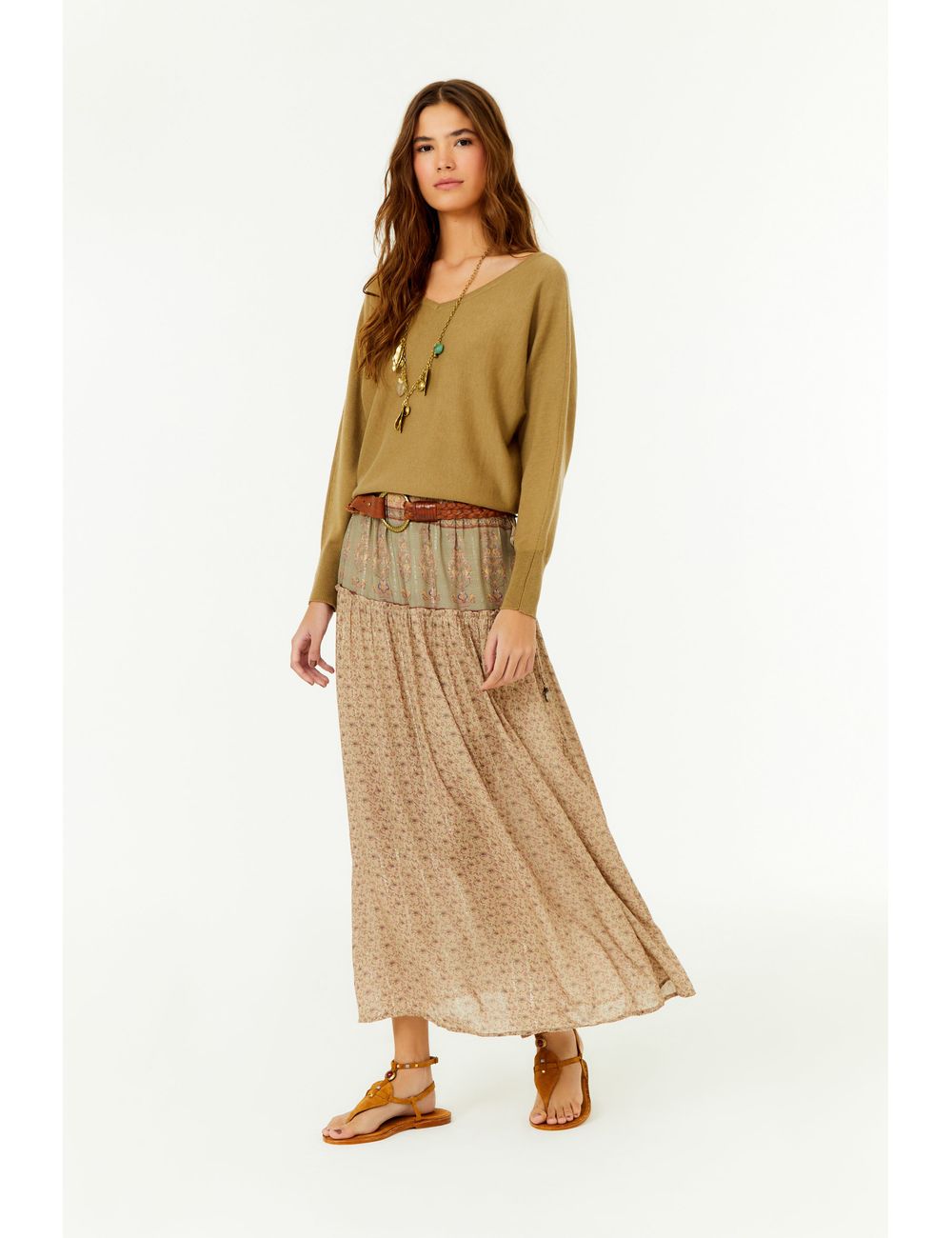 Saia Midi Estampa Birdy