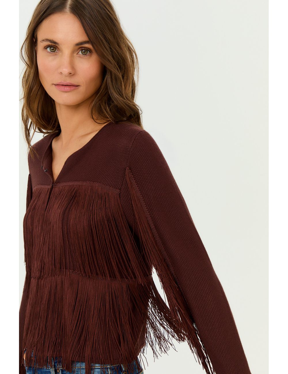 Cardigan Tricot Franjas