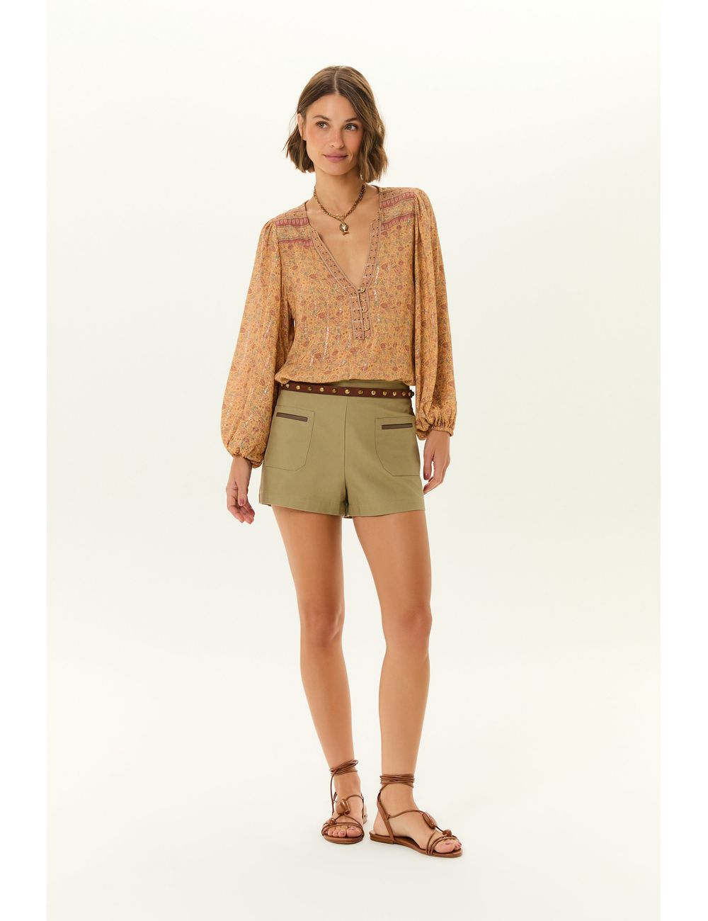 Short Bolso Couro