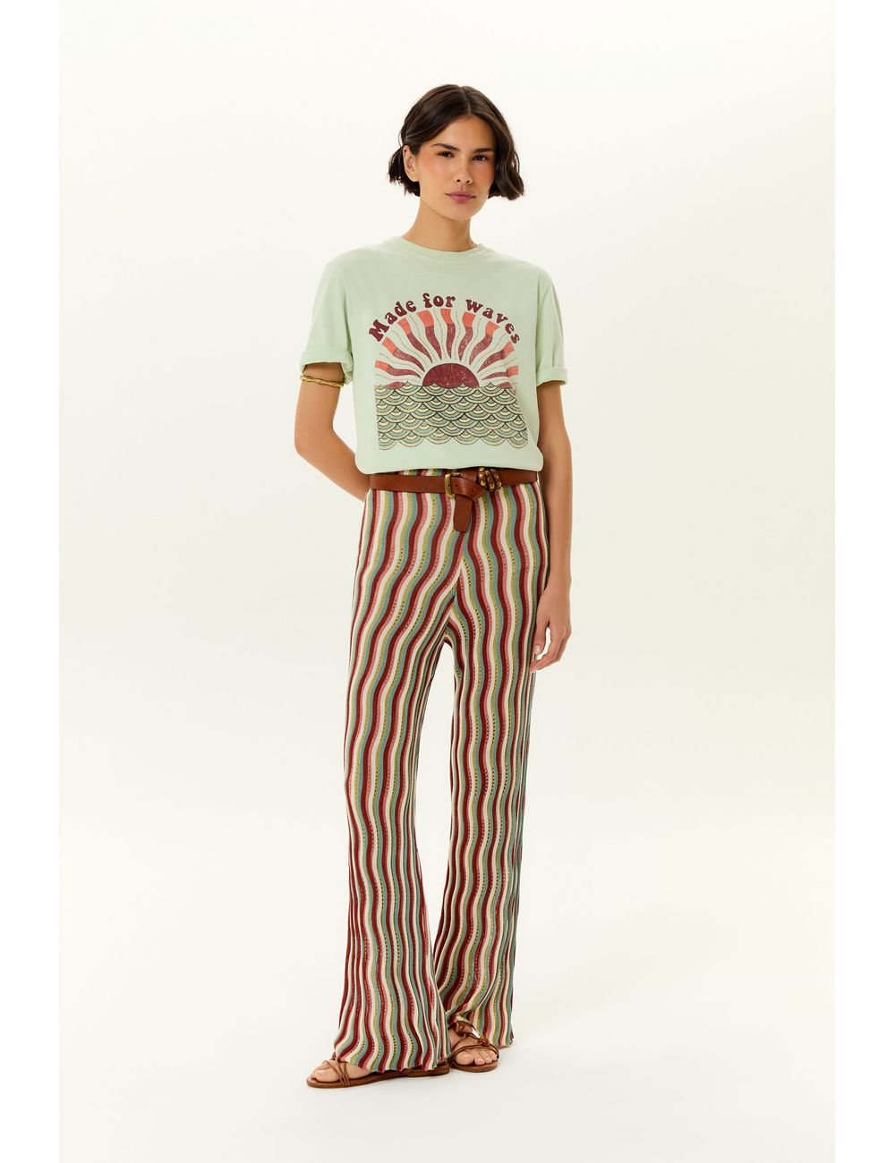 Calça Tricot Ponto Ondas