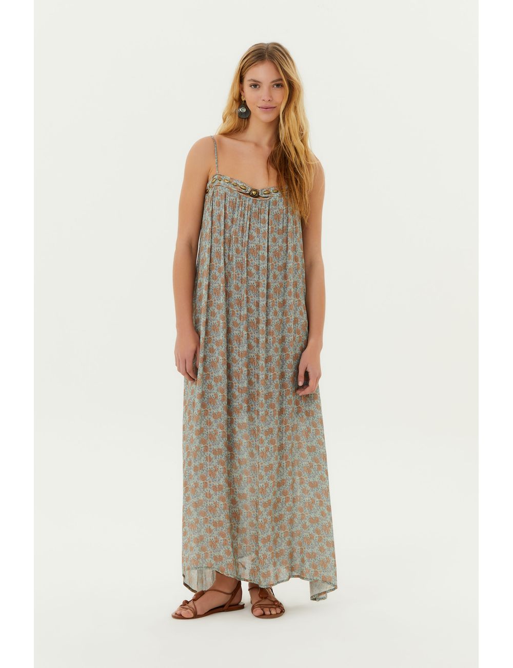 Vestido Midi Estampa Greeny