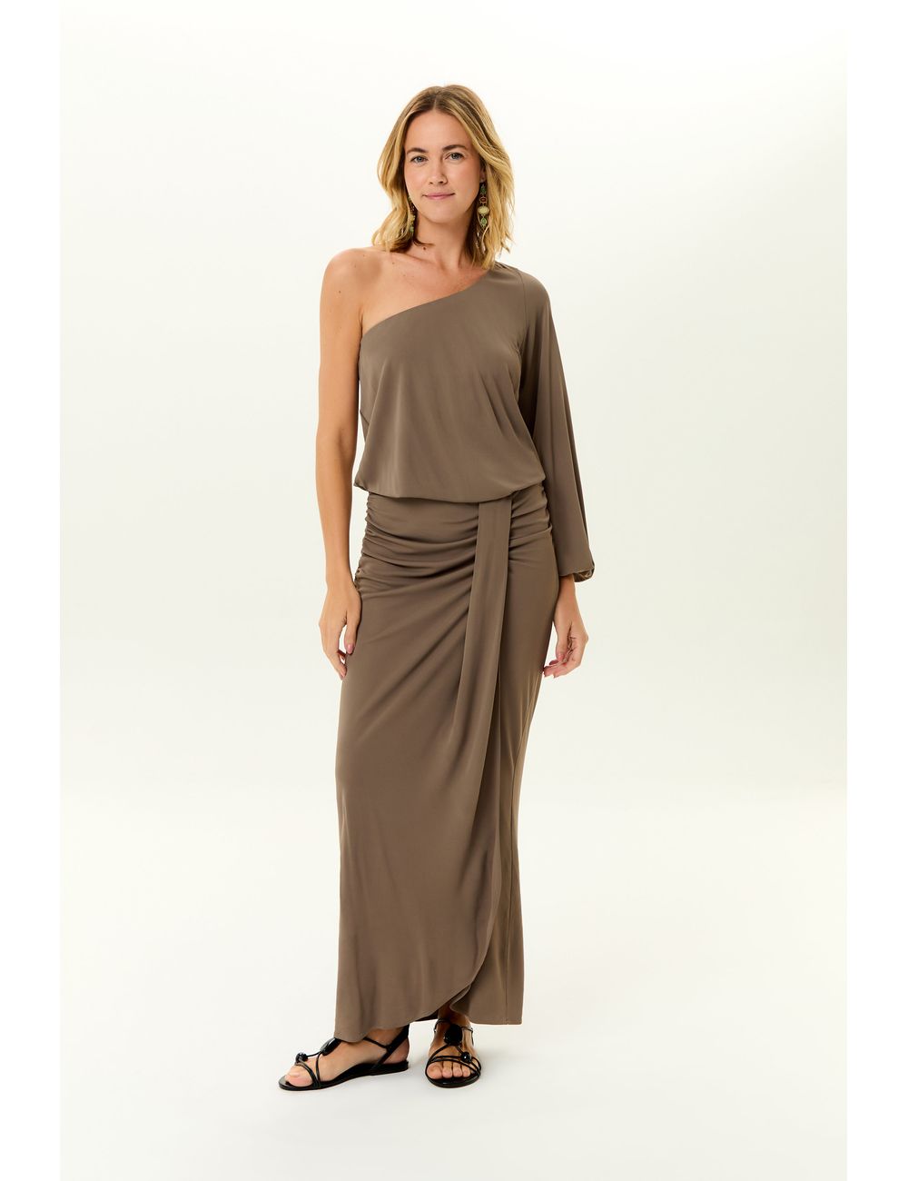 Vestido Midi Um Ombro Só
