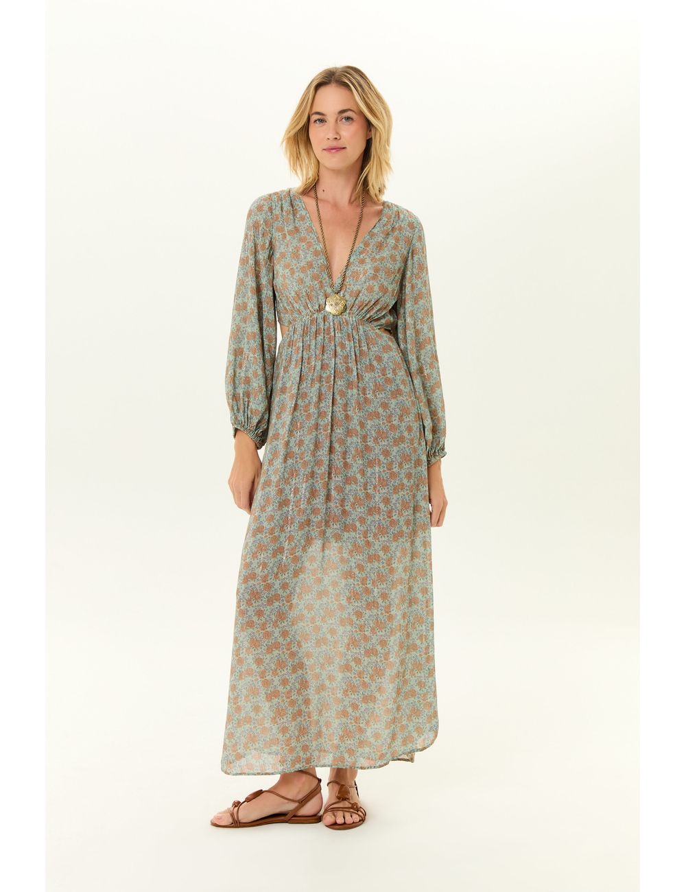 Vestido Midi Estampa Greeny