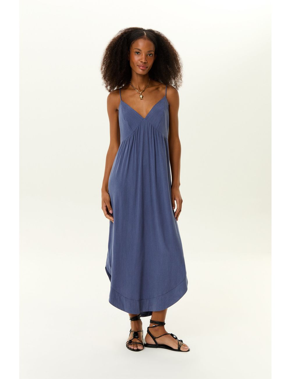 Vestido Midi Decote v