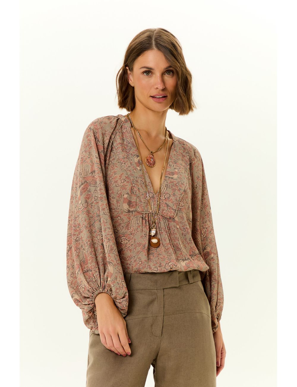 Blusa Manga Longa Estampa Condor