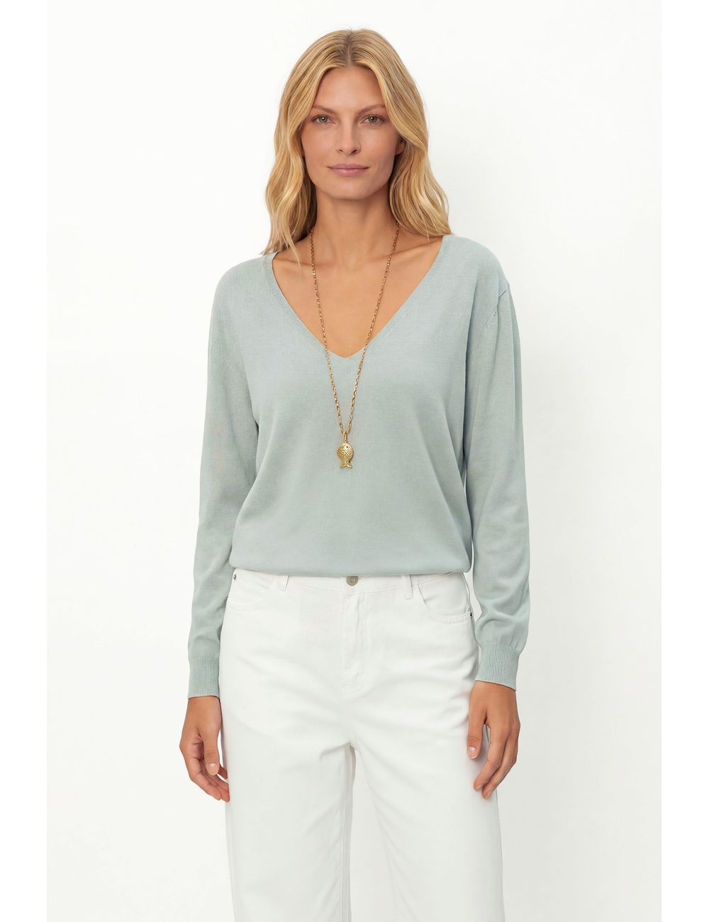 Blusa Tricot Decote v