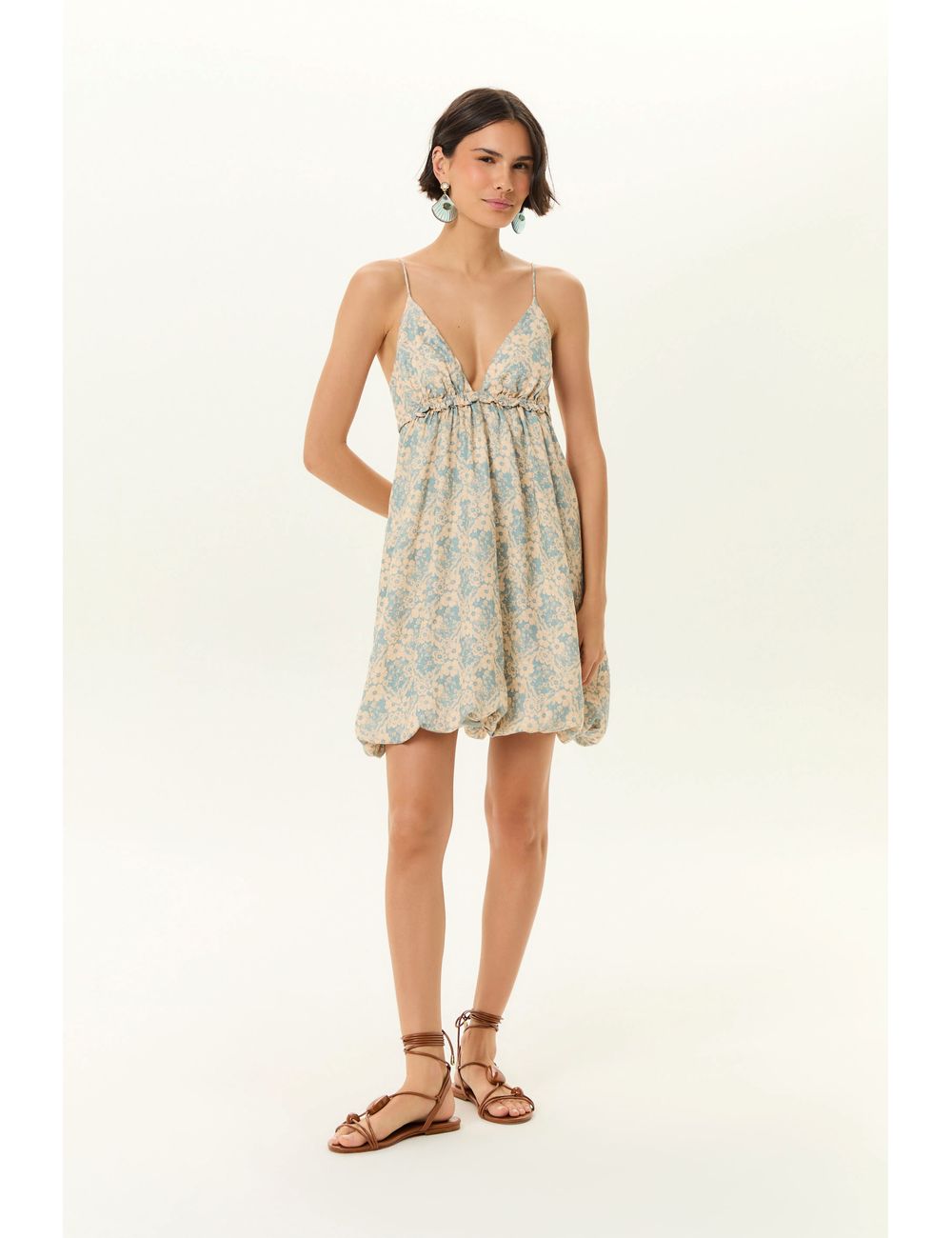 Vestido Curto Linho Estampa Melissa