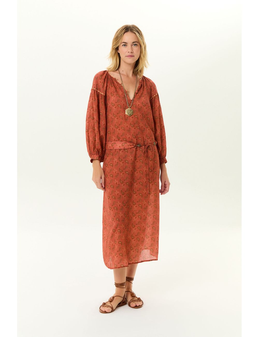 Vestido Midi Vivos Estampa Talin