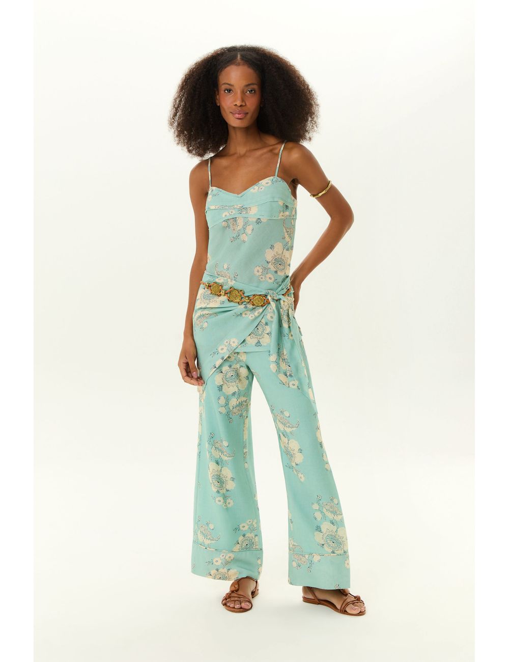 Calça Reta Estampa Fleur b