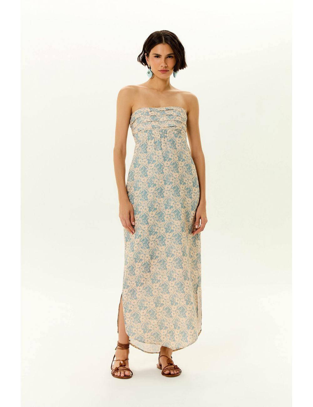 Vestido Midi Linho Estampa Melissa