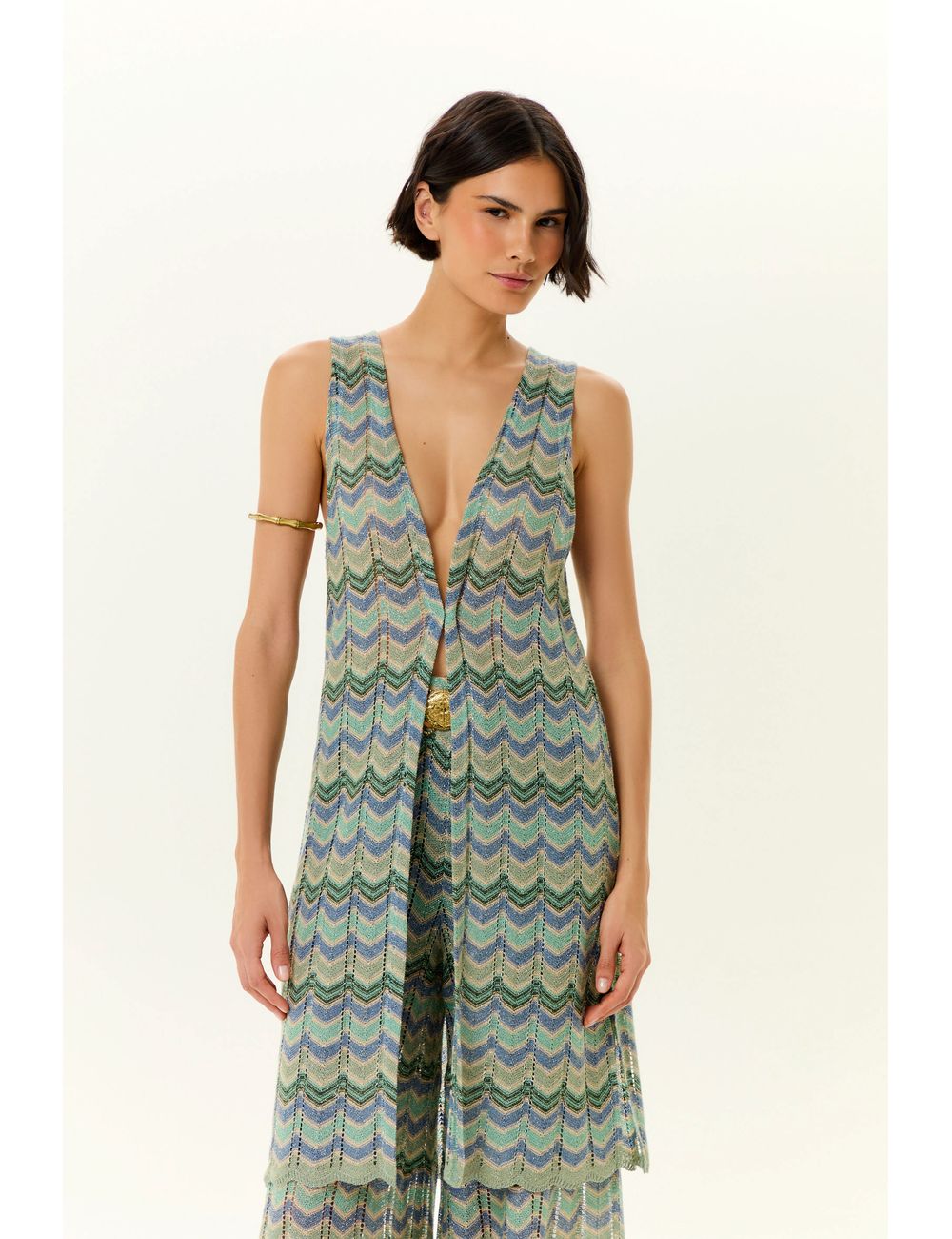 Tunica Tricot Longa Chevron
