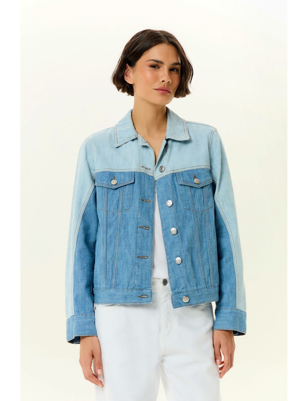 Jaqueta Jeans Mix De Lavagens