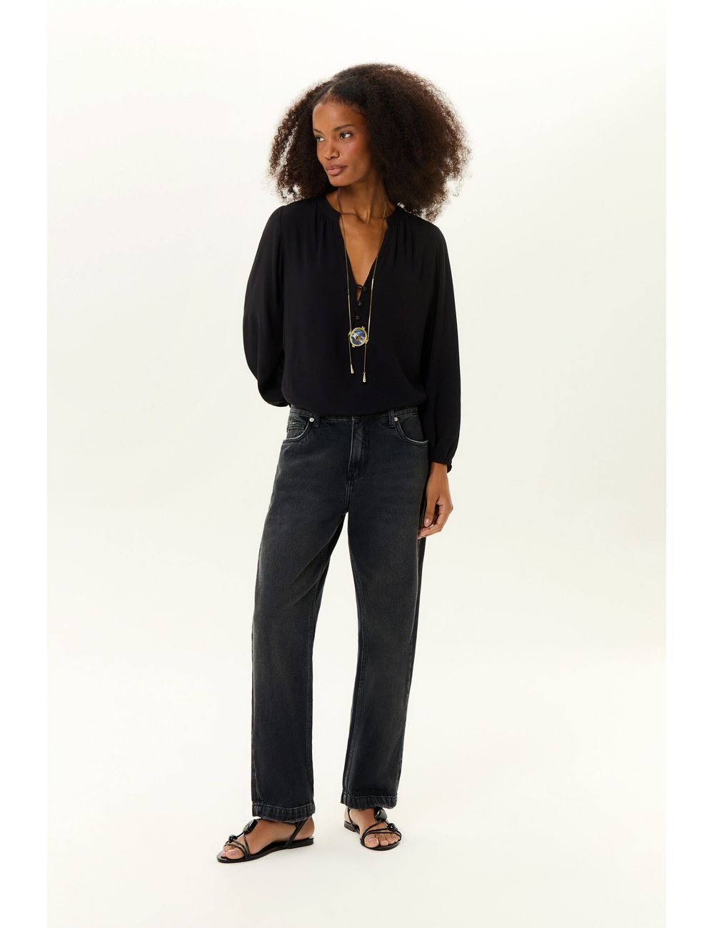 Calça Jeans Black Relaxed Rasgos