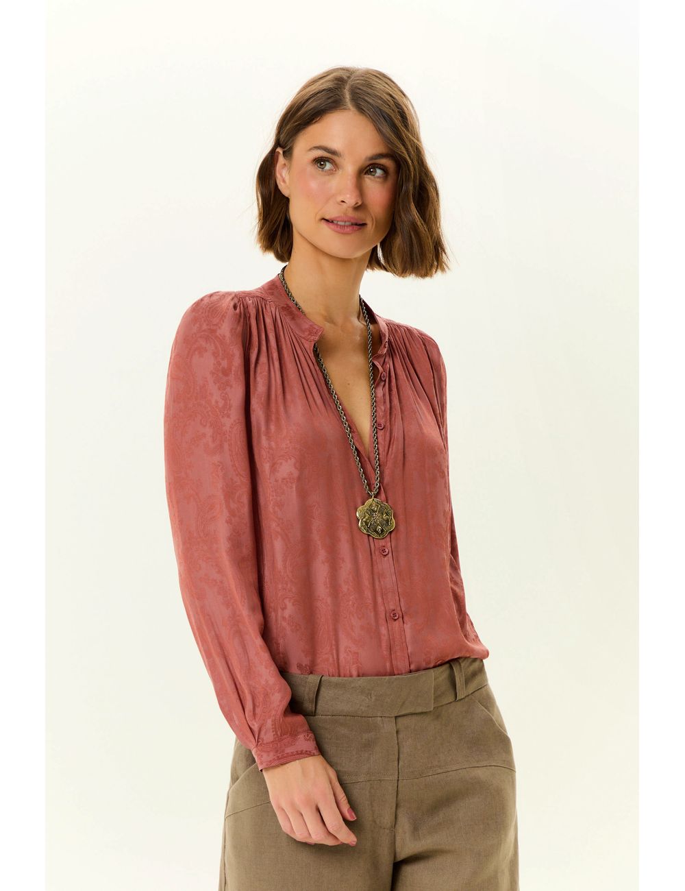Blusa Manga Jacquard Cachemiere