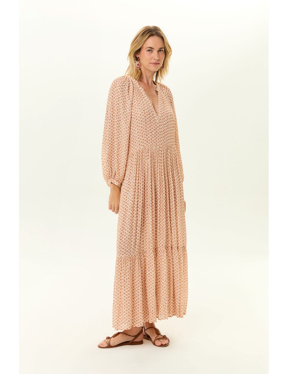 Vestido Midi Estampa Plumy