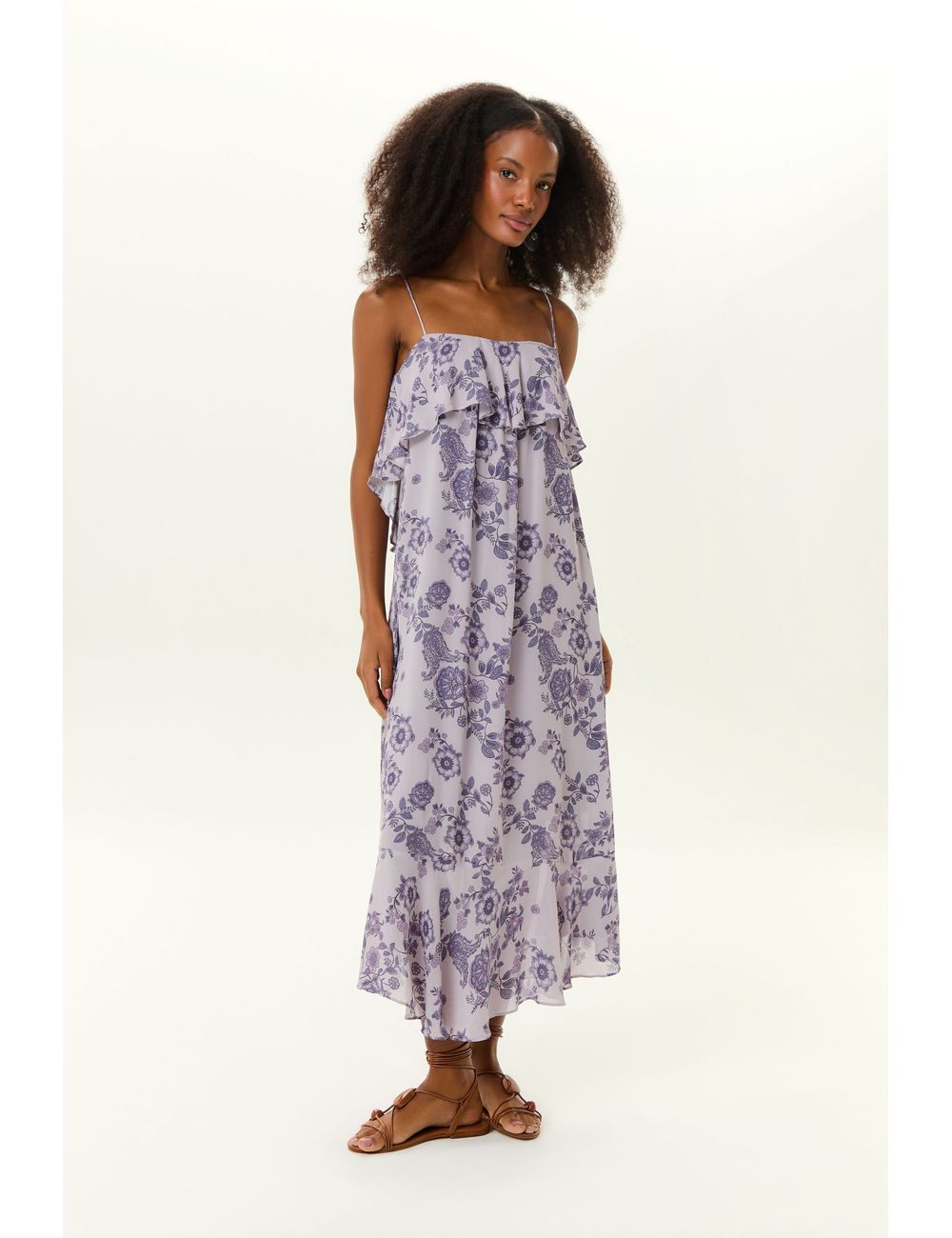 Vestido Midi Ggt Estampa Poema
