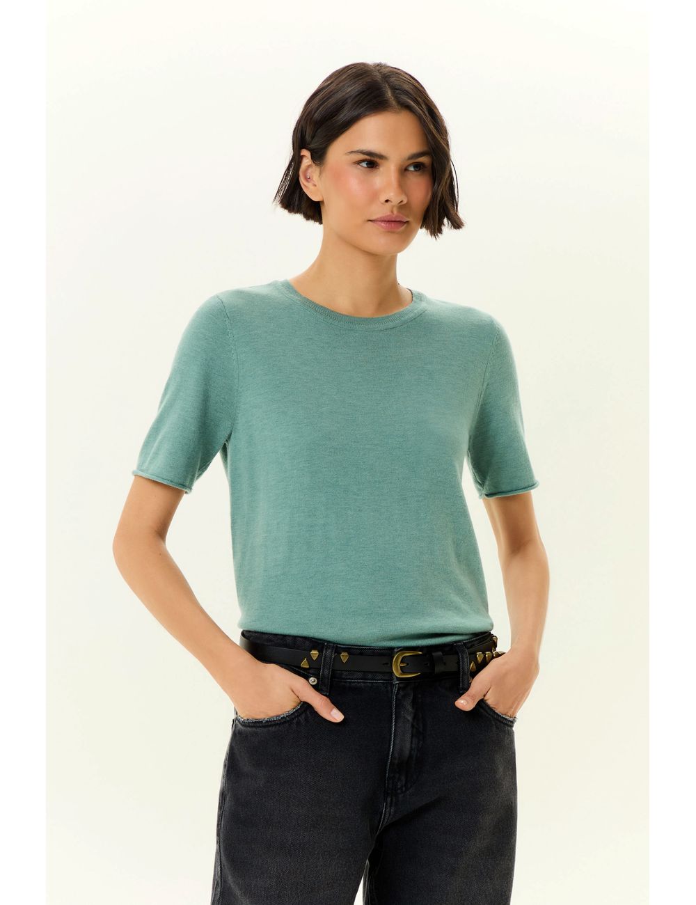 T-Shirt Tricot Decote Careca