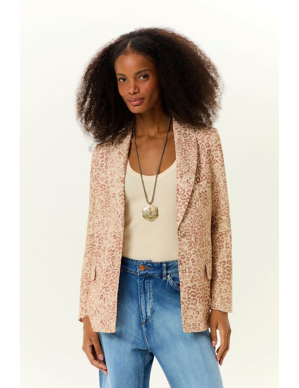 Blazer Linho Estampa Jaguar