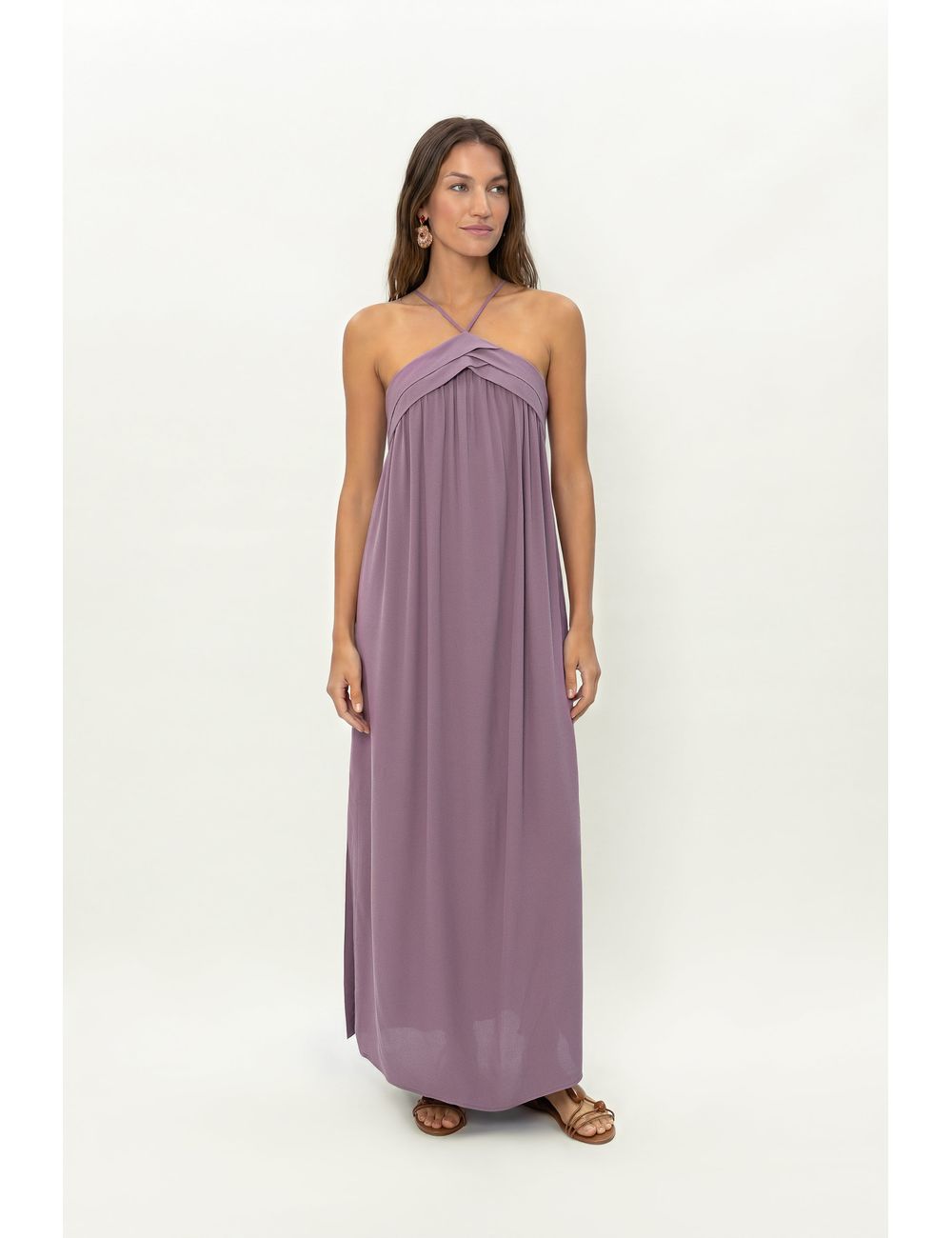 Vestido Midi Alcinha Frisos