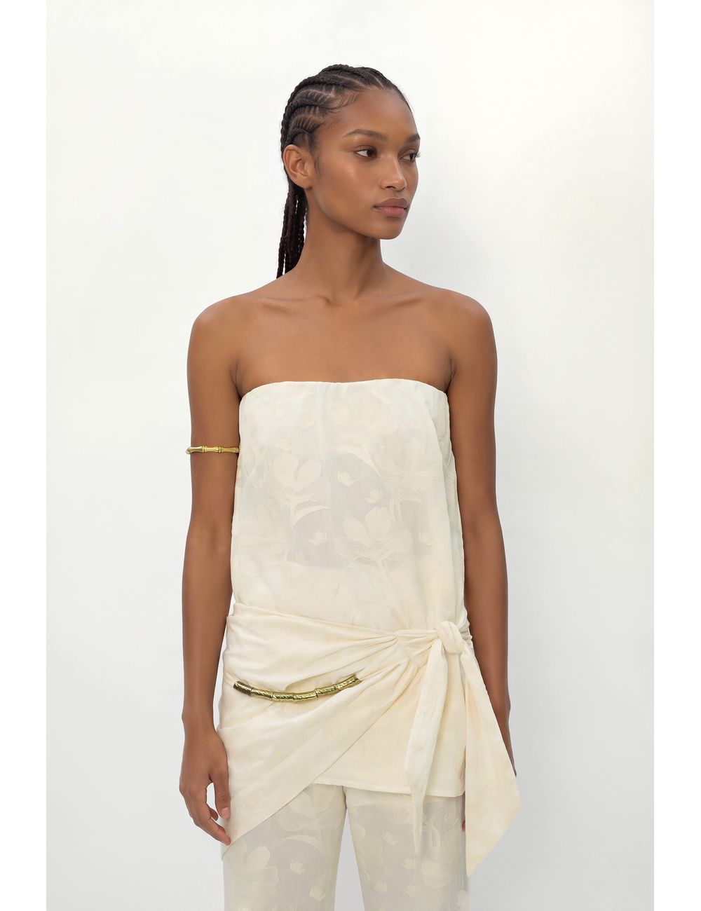 Blusa Sem Alça Bordado Holambra