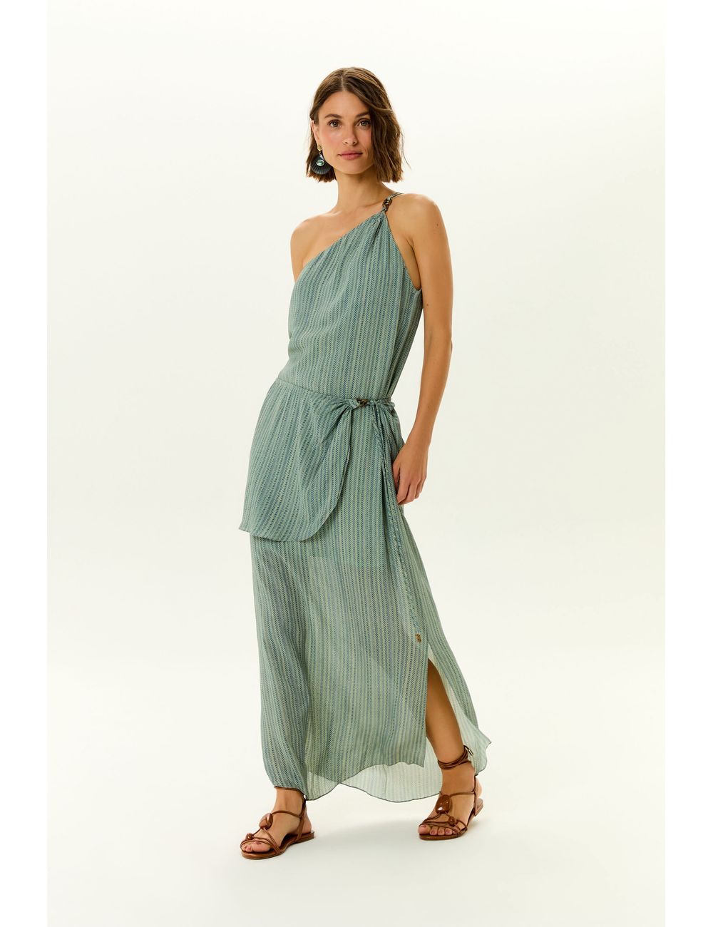 Vestido Longo Ggt Estampa Zig
