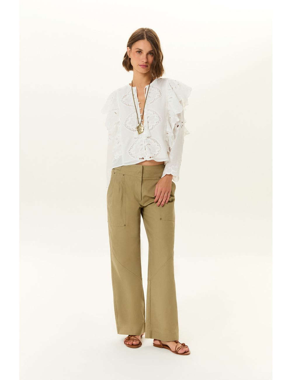 Calça Bolso Pregas