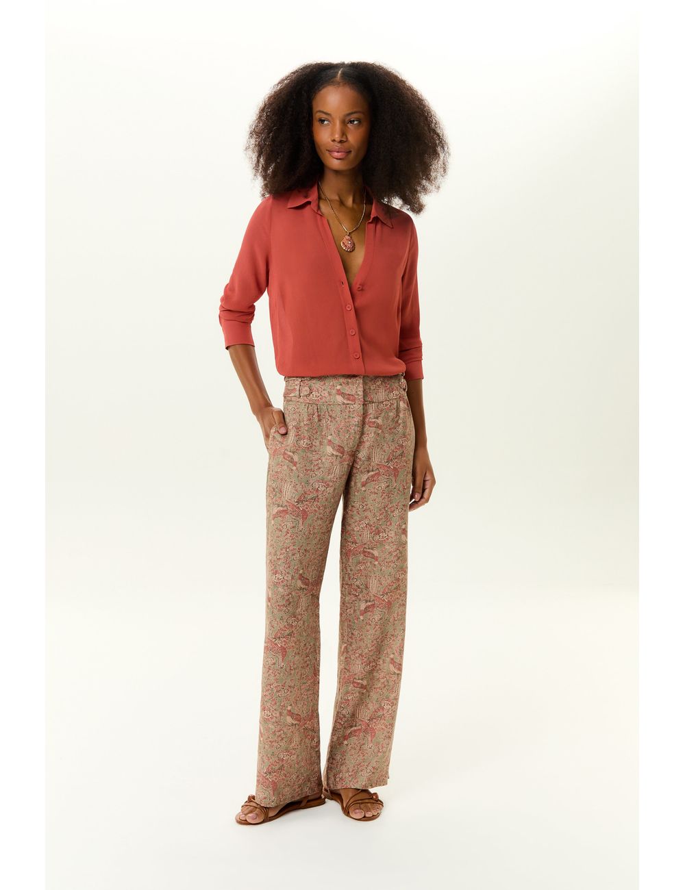 Calça Linho Estampa Condor