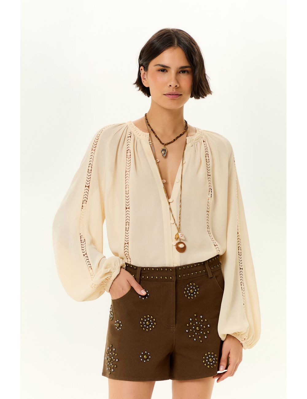 Blusa Ggt Mix De Renda