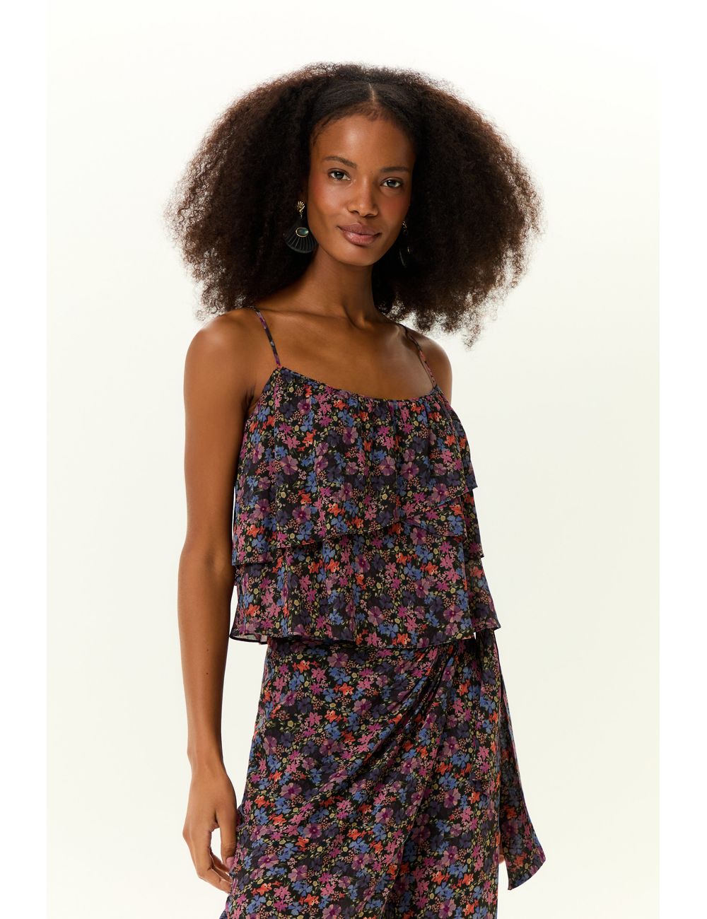 Blusa Babados Estampa Liza