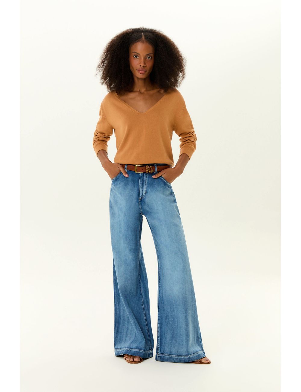 Calça Jeans Pantalona Vintage