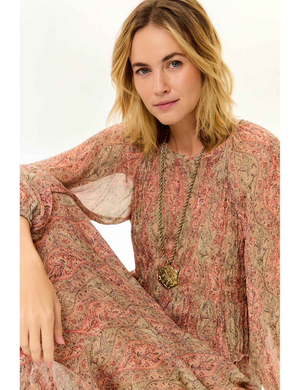 Vestido Longo Ggt Estampa Solar