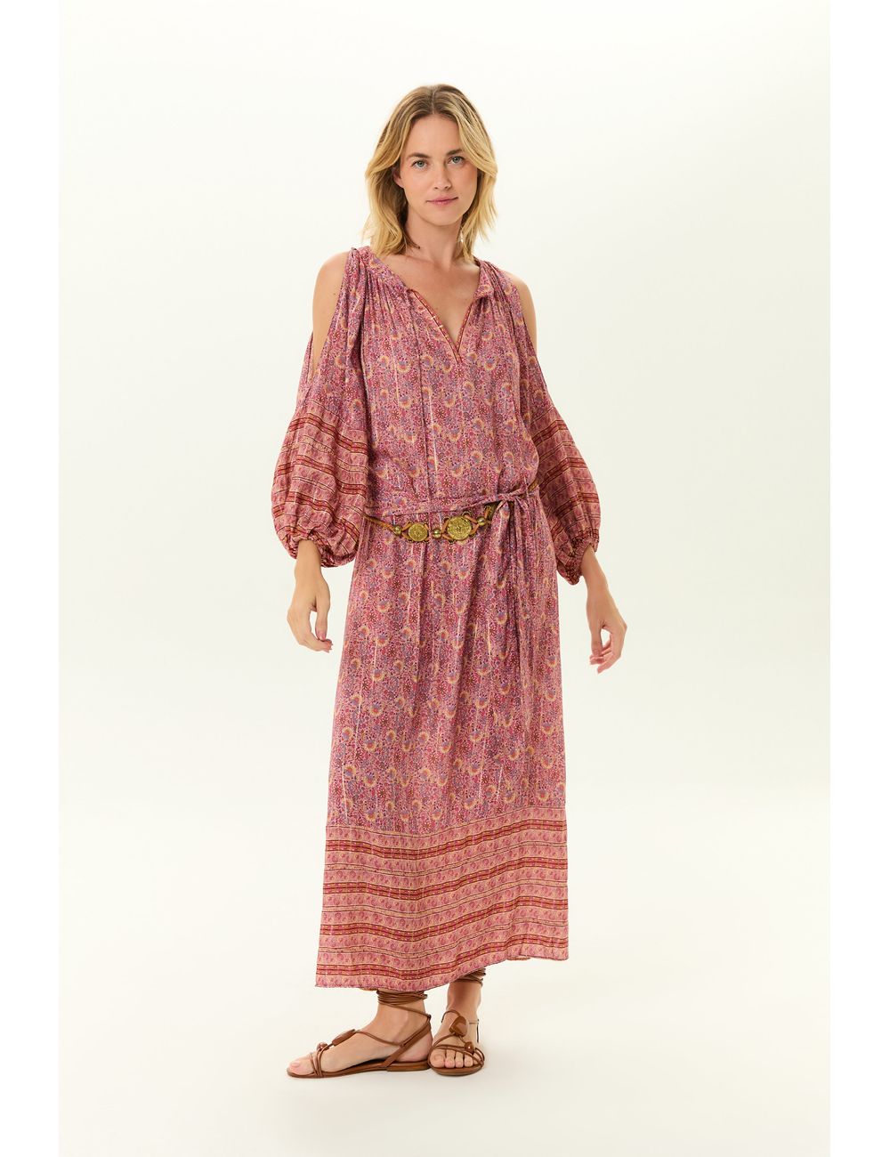 Vestido Manga Midi Estampa Flori c