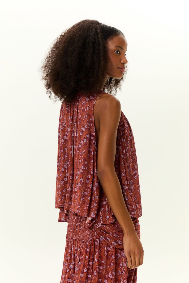 Blusa Pontas Estampa Roses