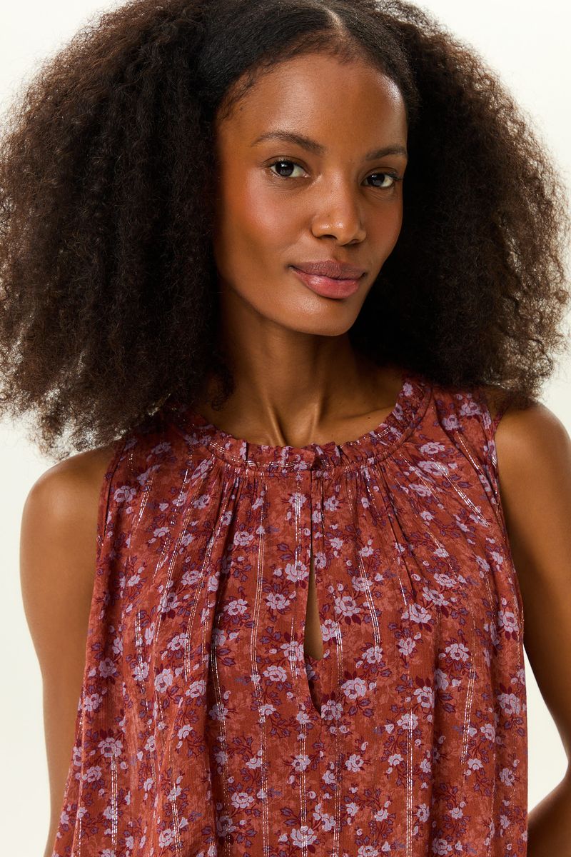 Blusa Pontas Estampa Roses