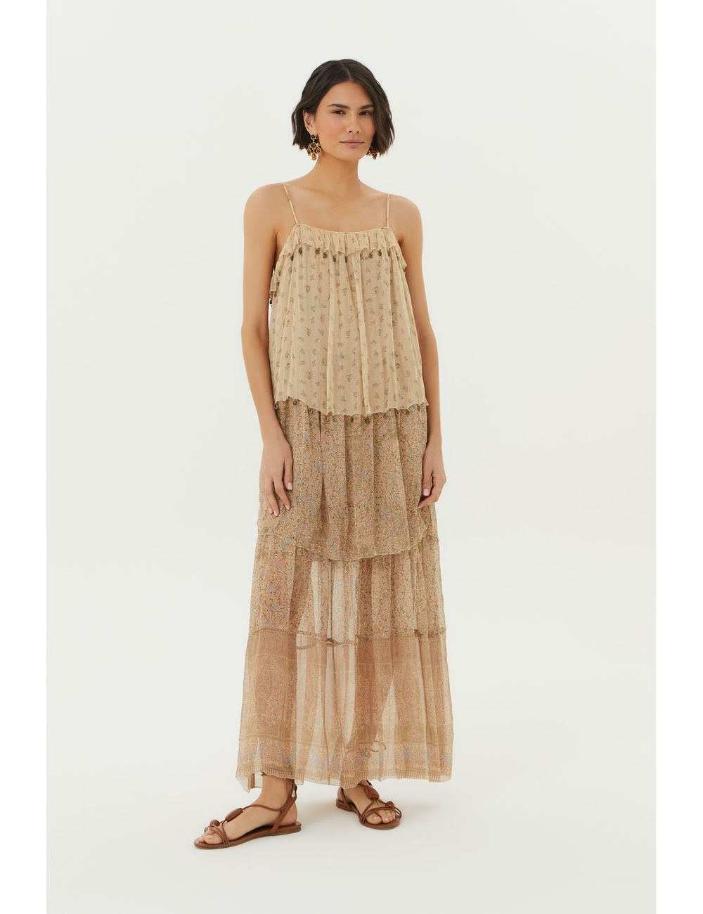 Vestido Longo Alça Ggt Estampa Amy
