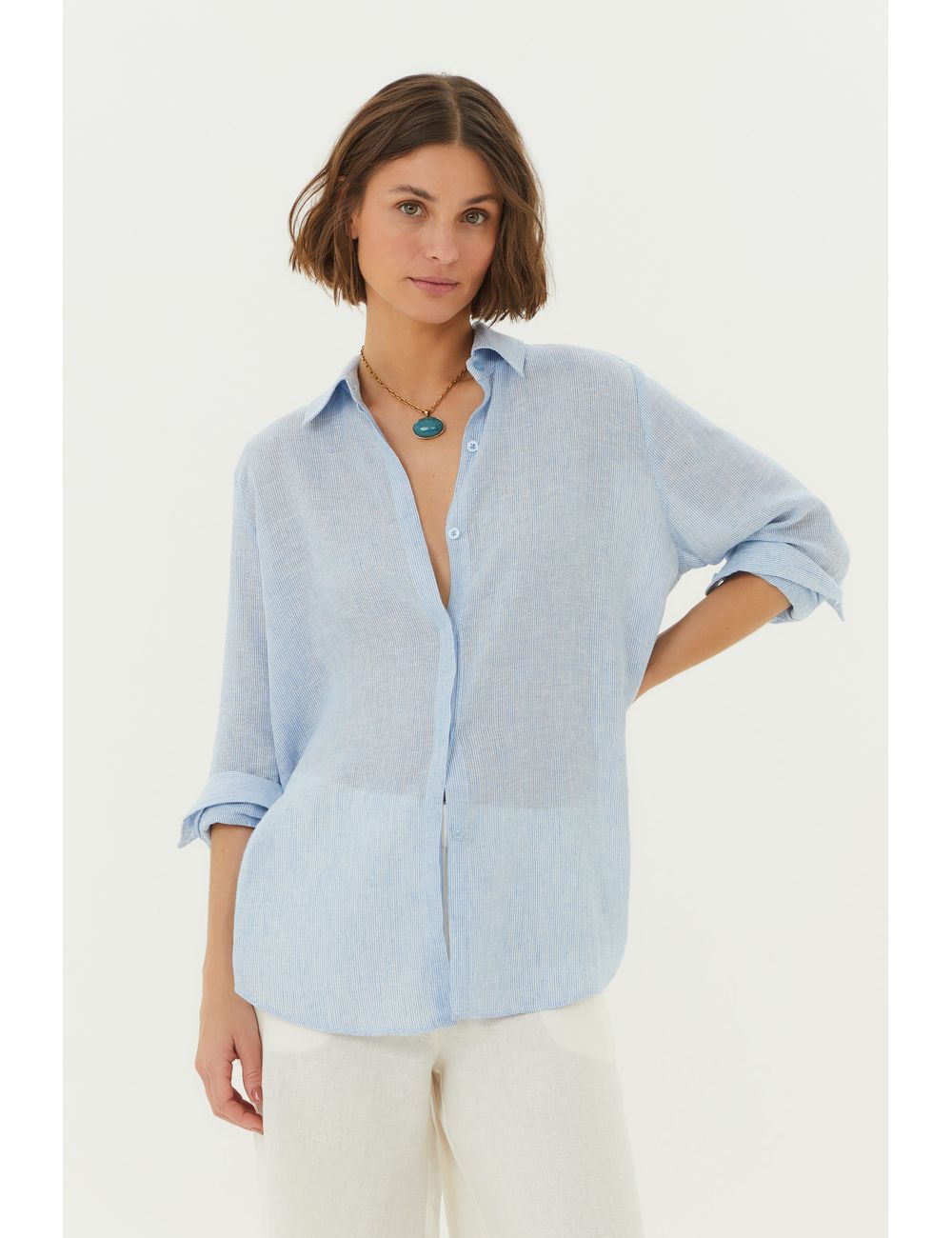 Camisa Linho Listrada
