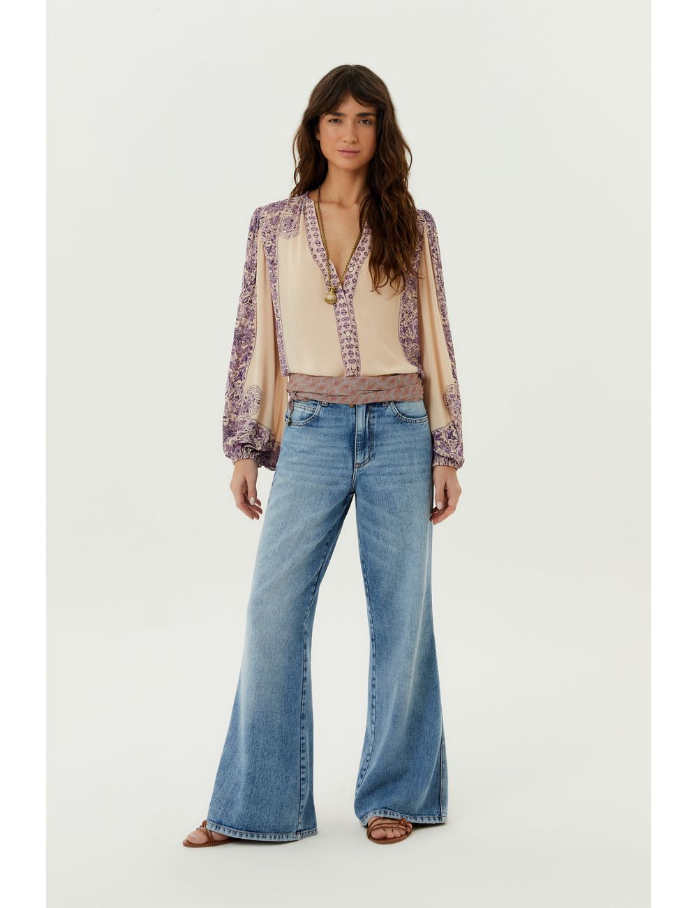 Calça Jeans Wide Used Five Pockets