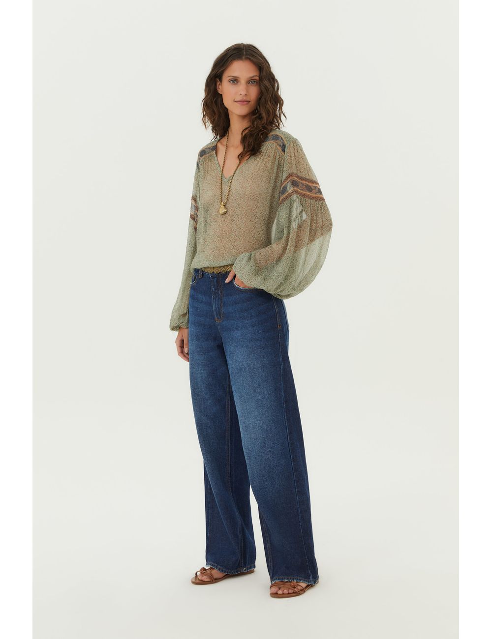 Calça Jeans Wide Leg Puidos