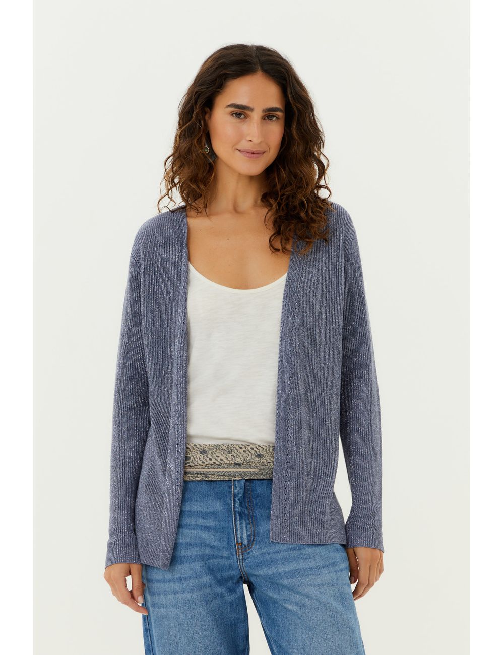 Cardigan Tricot Detalhe Fendas
