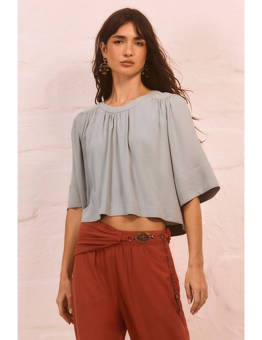 Blusa Manga Curta Sino