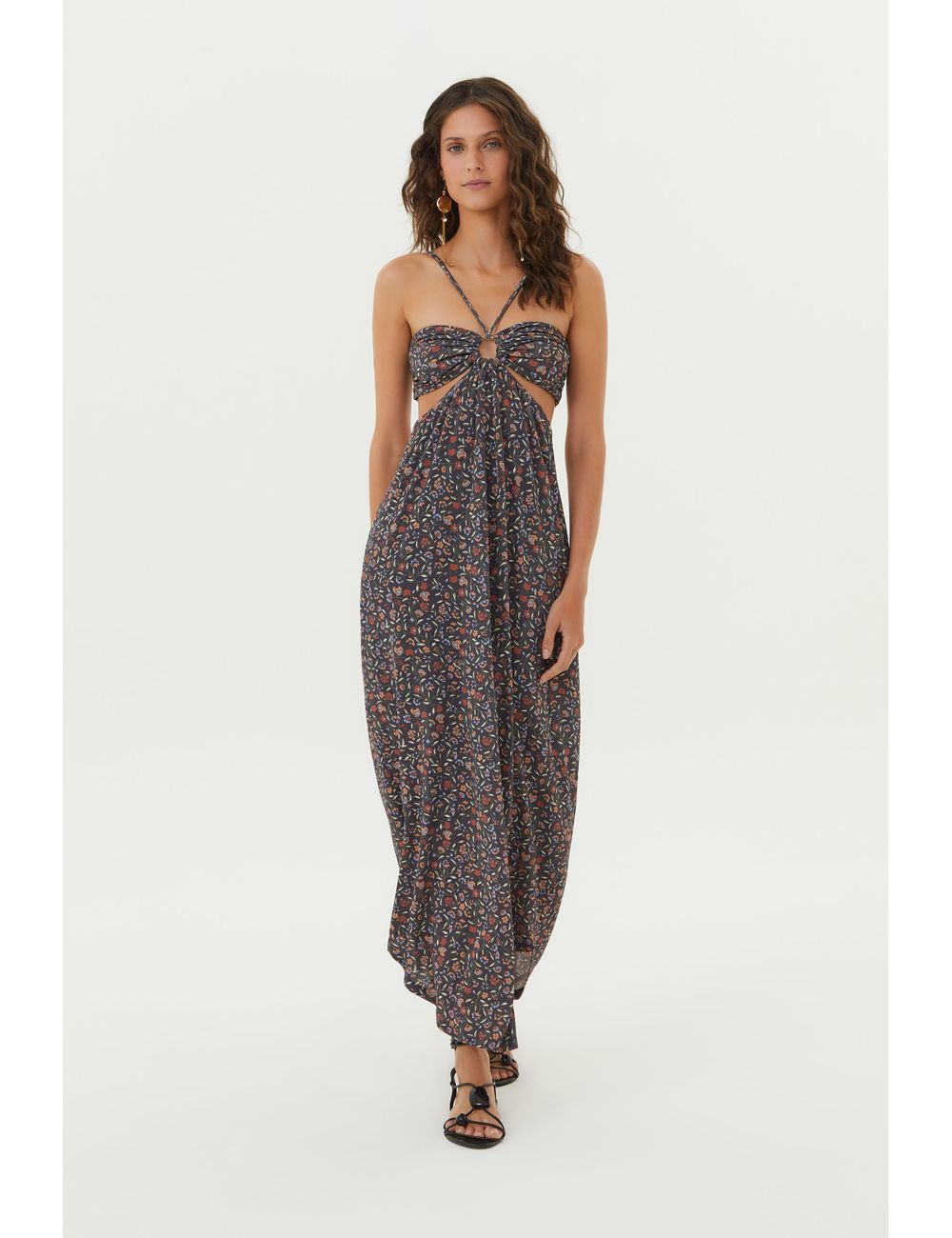 Vestido Midi Argola Estampa Cyssa