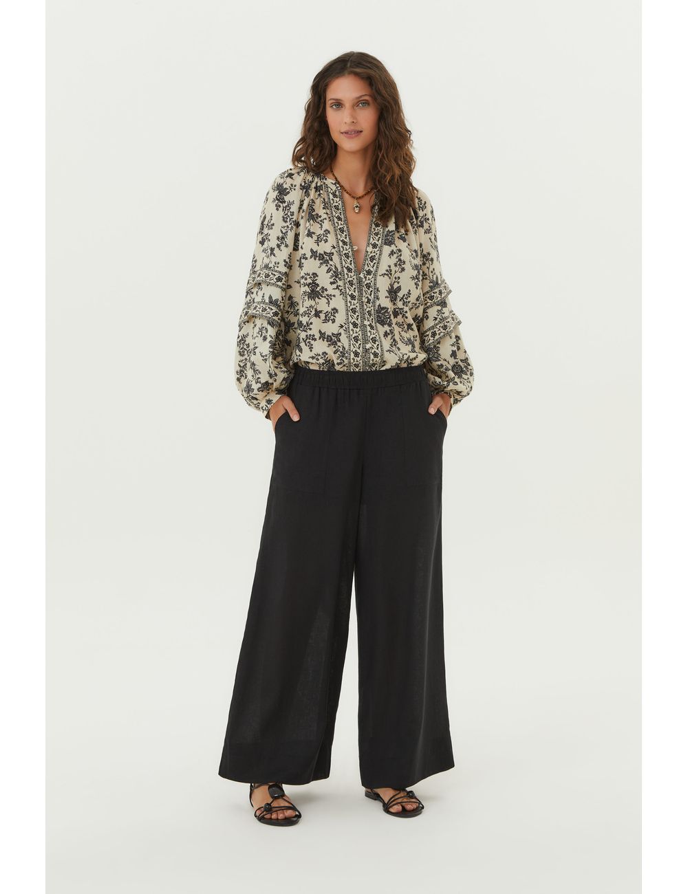 Calça Pantalona Cos Elastico